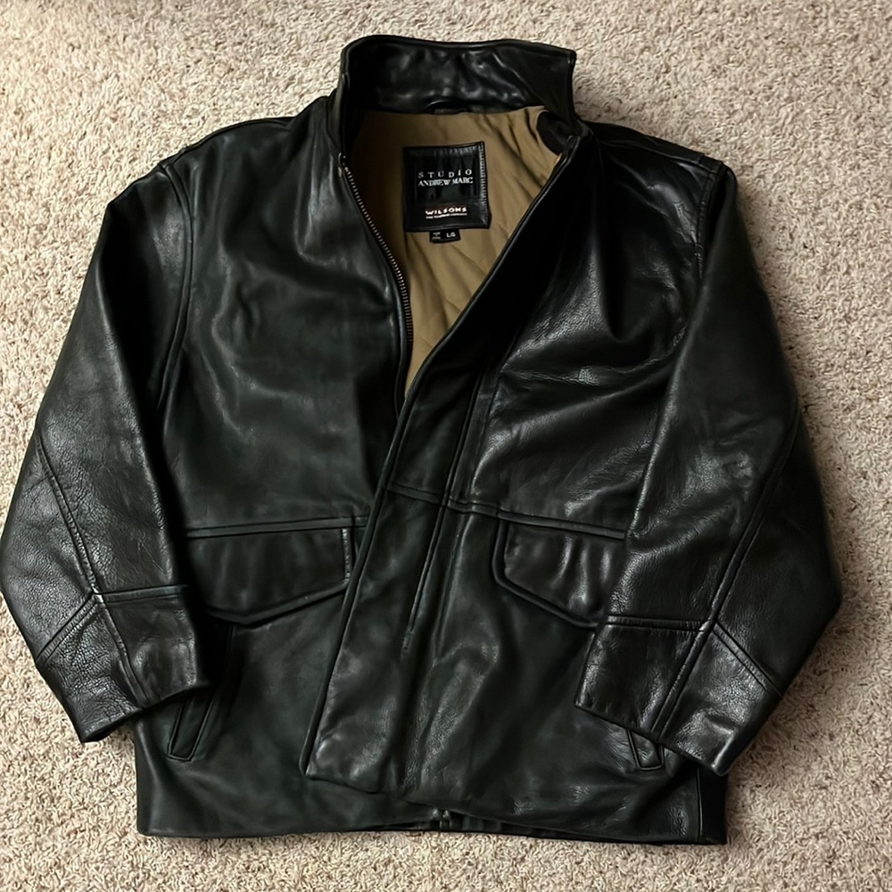 Wilson’s Leather Jacket Studio Andrew Marc. DuPont Thermo Loft Mens L. Good Cond